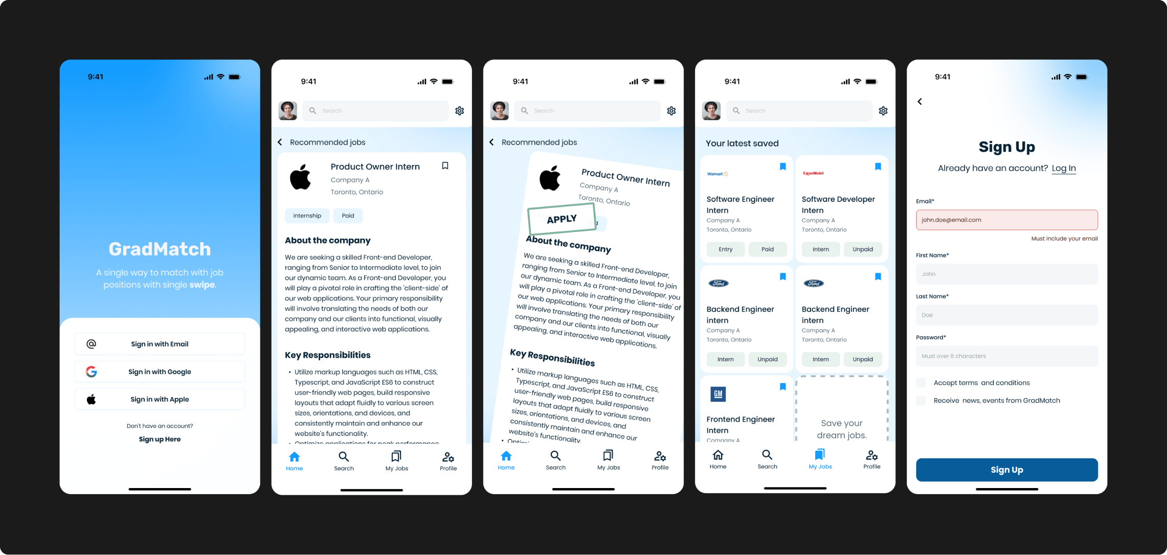 Final design of Upliftt's application