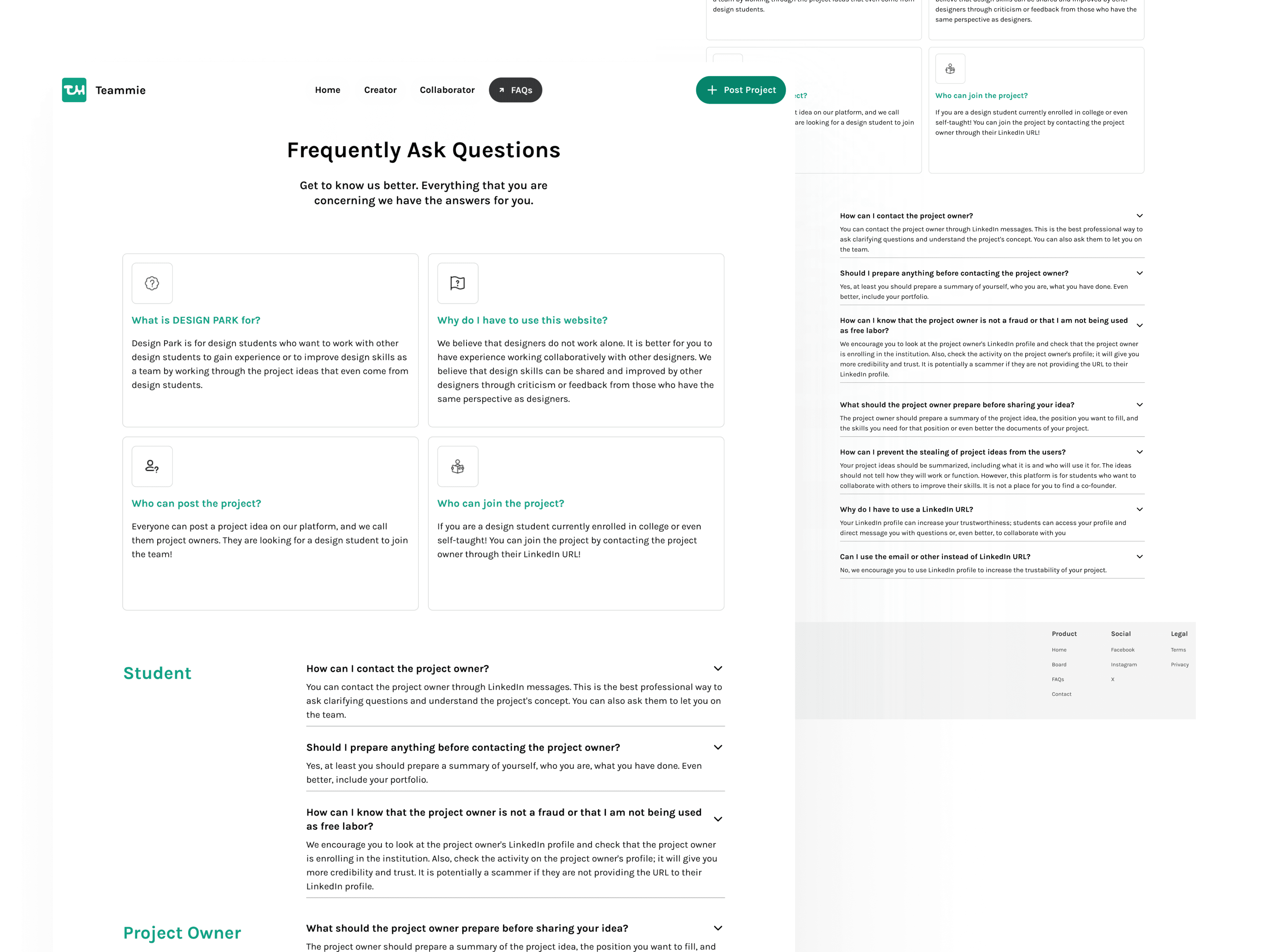 FAQ Page Design